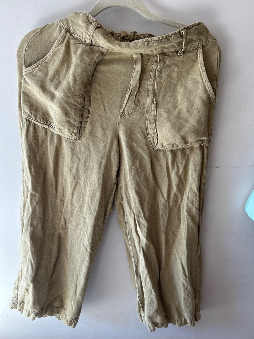 Relaxed Olive Green Drawstring Pants